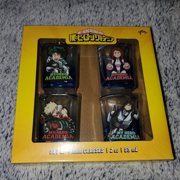 Just Funky Funimation My Hero Academia Set of 4 Shot Glasses, New in Box - Picture 1 of 6